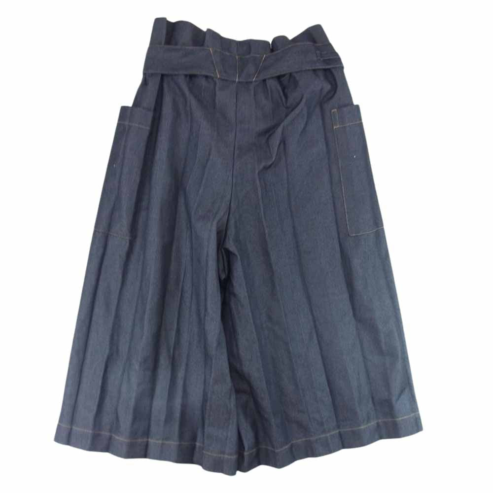 ISSEY MIYAKE イッセイミヤケ MI92FF553 me ミー プリーツ加工 2WAY デニム サロペット ワイドパンツ インディゴブルー系 サイズ表記無【中古】