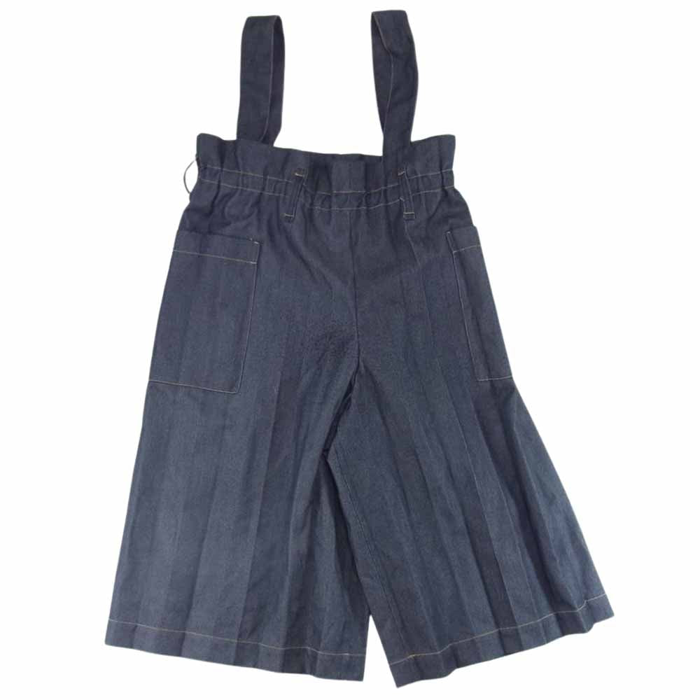 ISSEY MIYAKE イッセイミヤケ MI92FF553 me ミー プリーツ加工 2WAY デニム サロペット ワイドパンツ インディゴブルー系 サイズ表記無【中古】