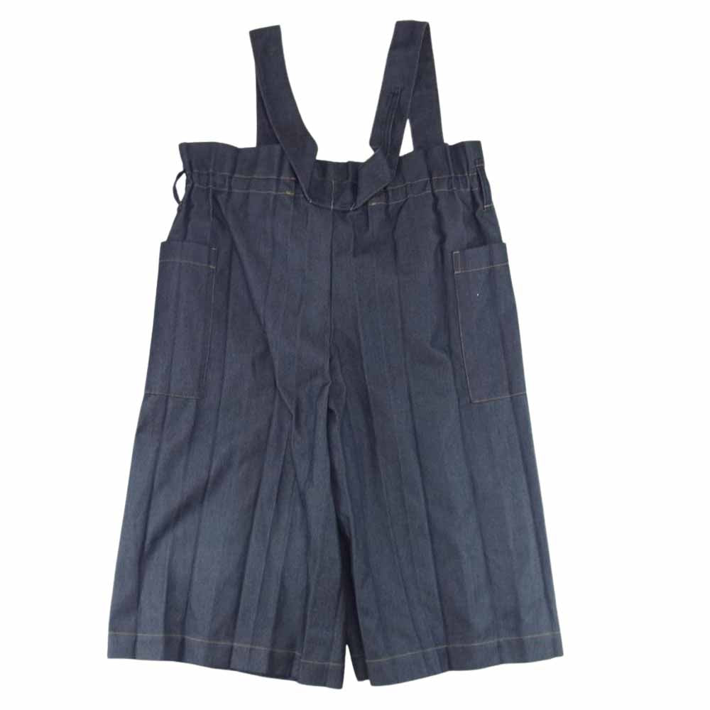 ISSEY MIYAKE イッセイミヤケ MI92FF553 me ミー プリーツ加工 2WAY デニム サロペット ワイドパンツ インディゴブルー系 サイズ表記無【中古】