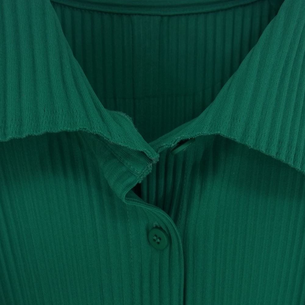 ISSEY MIYAKE イッセイミヤケ MI02KJ518 me ミー A-POC INSIDE プリーツ加工 長袖 シャツワンピース グリーン系 サイズ表記無【中古】