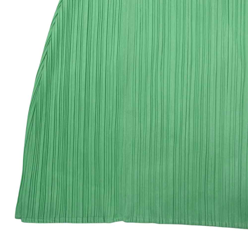 PLEATS PLEASE プリーツプリーズ イッセイミヤケ PP83-JH166 プリーツ加工 半袖 フレア ワンピース ドレス ライトグリーン系 ライトグリーン系【美品】【中古】