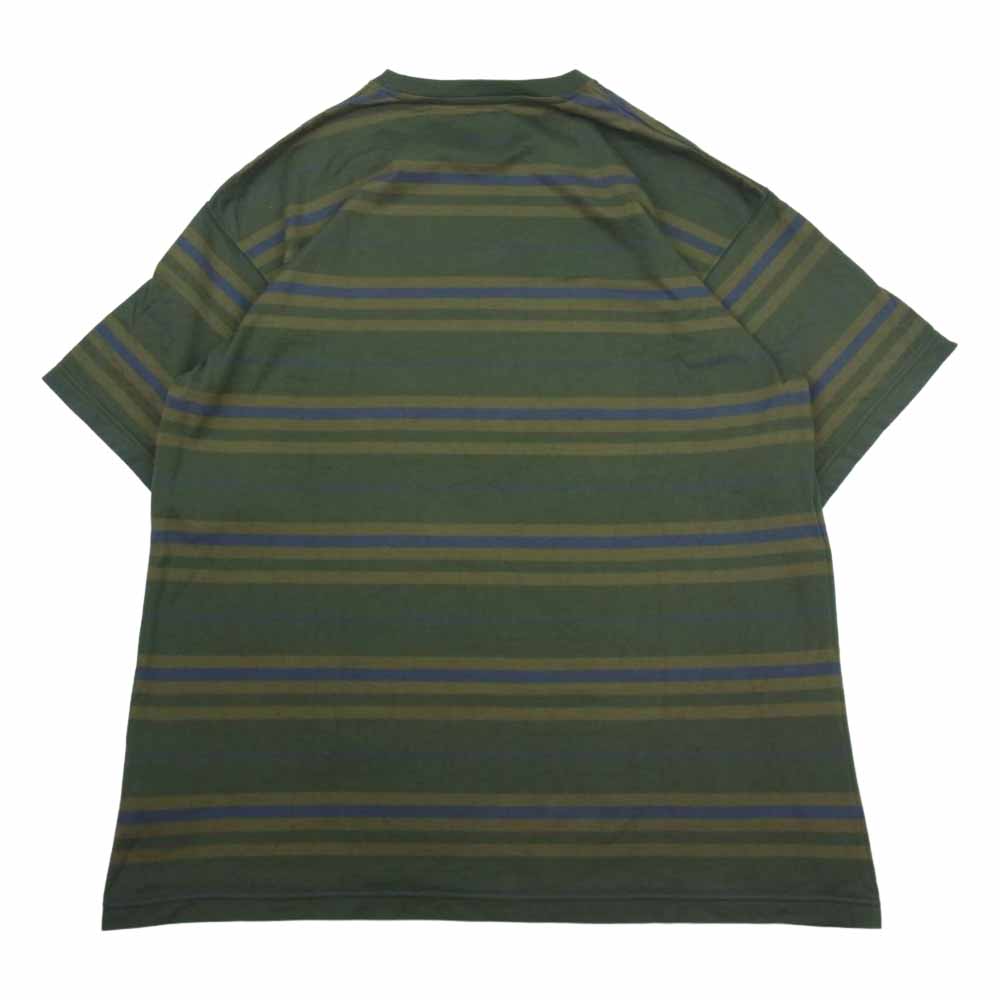WTAPS ダブルタップス 23SS 231ATDT-CSM30 BDY 02 SS COTTON TEXTILE SIGN ボーダー Tシャツ 半袖 カーキ系 03【中古】