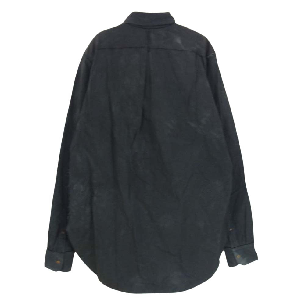 アラキユウ STS06 ELKACOBR01 D1 raw cut pointed collar narrow shirt in special fabric 製品加工 ローカット ナロー 長袖 シャツ スペシャルファブリック チャコール系 1【極上美品】【中古】