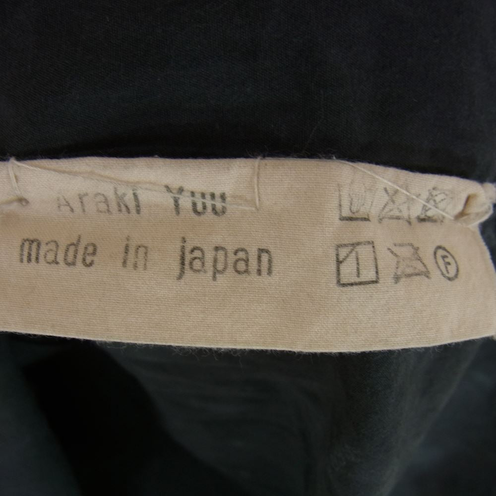 アラキユウ STS06 ELKACOBR01 D1 raw cut pointed collar narrow shirt in special fabric 製品加工 ローカット ナロー 長袖 シャツ スペシャルファブリック チャコール系 1【極上美品】【中古】