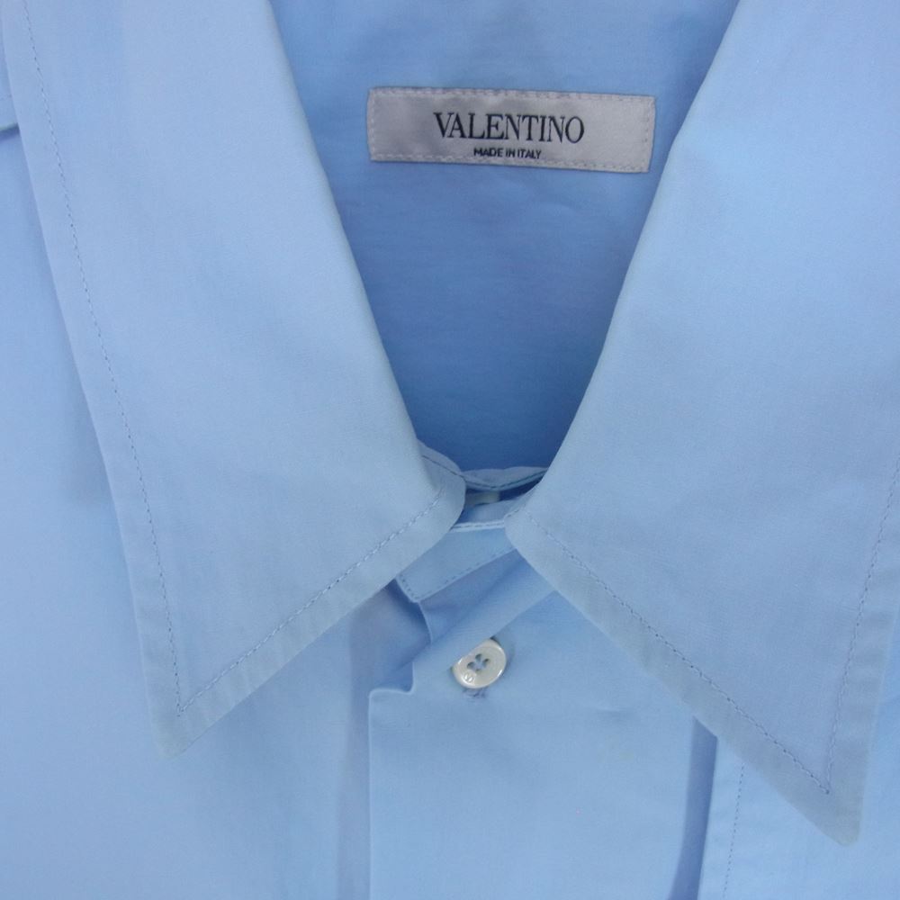 VALENTINO ヴァレンティノ 18SS PV0AB7394WW ボーダータイ 長袖 シャツ コレクションピース ブルー系 39【中古】