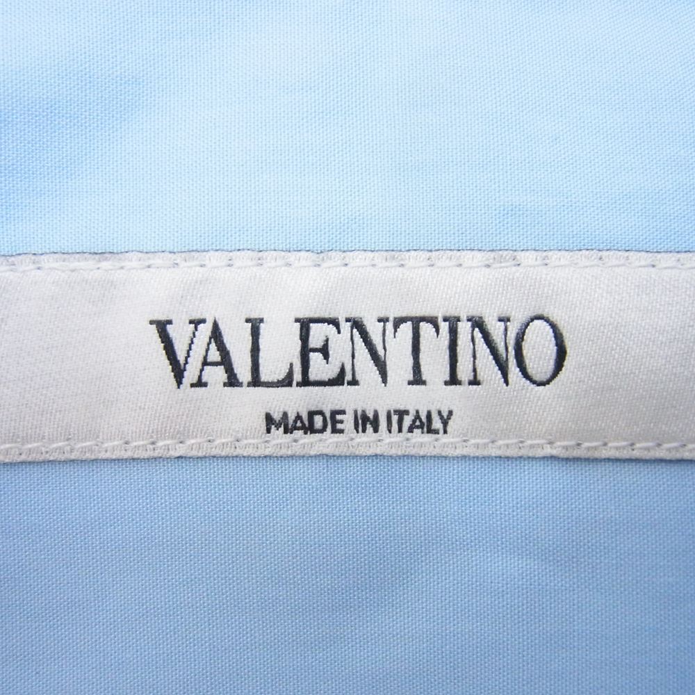 VALENTINO ヴァレンティノ 18SS PV0AB7394WW ボーダータイ 長袖 シャツ コレクションピース ブルー系 39【中古】