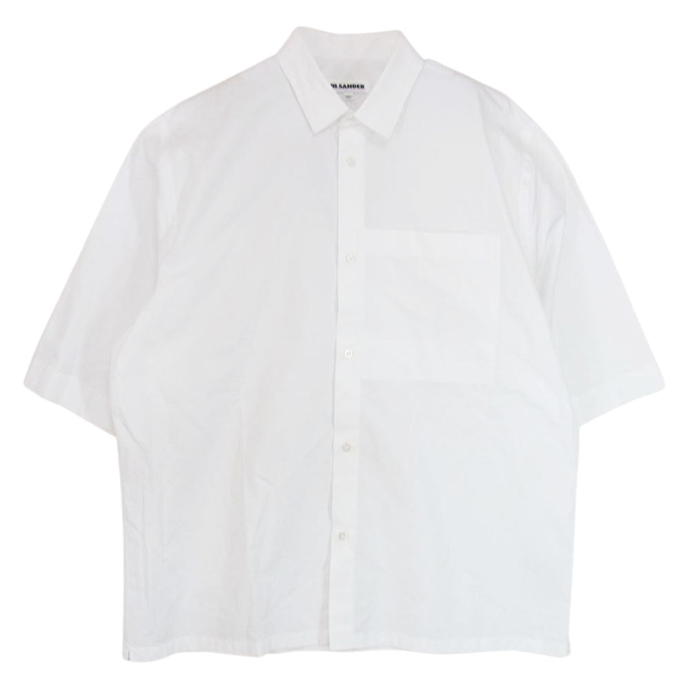 JIL SANDER ジルサンダー 19SS JSUO742226 MO244300 Silence Short Sleeved Shirt サイレンス ショート スリーブ シャツ ビッグポケット コットン 半袖 ホワイト系 40【中古】