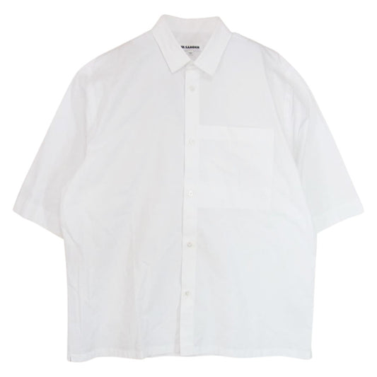 JIL SANDER ジルサンダー 19SS JSUO742226 MO244300 Silence Short Sleeved Shirt サイレンス ショート スリーブ シャツ ビッグポケット コットン 半袖 ホワイト系 40【中古】