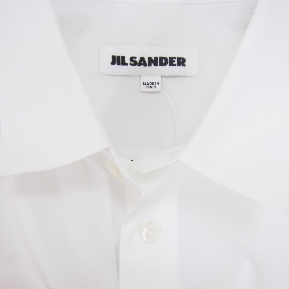 JIL SANDER ジルサンダー 19SS JSUO742226 MO244300 Silence Short Sleeved Shirt サイレンス ショート スリーブ シャツ ビッグポケット コットン 半袖 ホワイト系 40【中古】