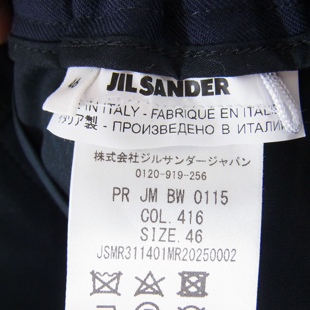 JIL SANDER ジルサンダー 20AW JSMR311401MR20250002 WOOL EASY SLACKS ウール イージー スラックス パンツ ネイビー系 46【中古】