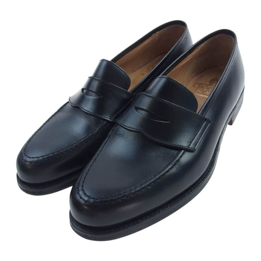 CROCKETT&JONES クロケットアンドジョーンズ 26224A-C01L1 Boston2 ボストン2 コインローファー レザー シューズ ブラック系 7 1/2E【中古】