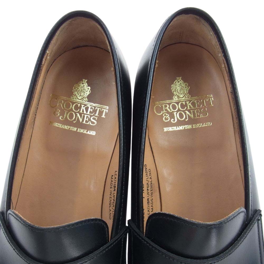 CROCKETT&JONES クロケットアンドジョーンズ 26224A-C01L1 Boston2 ボストン2 コインローファー レザー シューズ ブラック系 7 1/2E【中古】