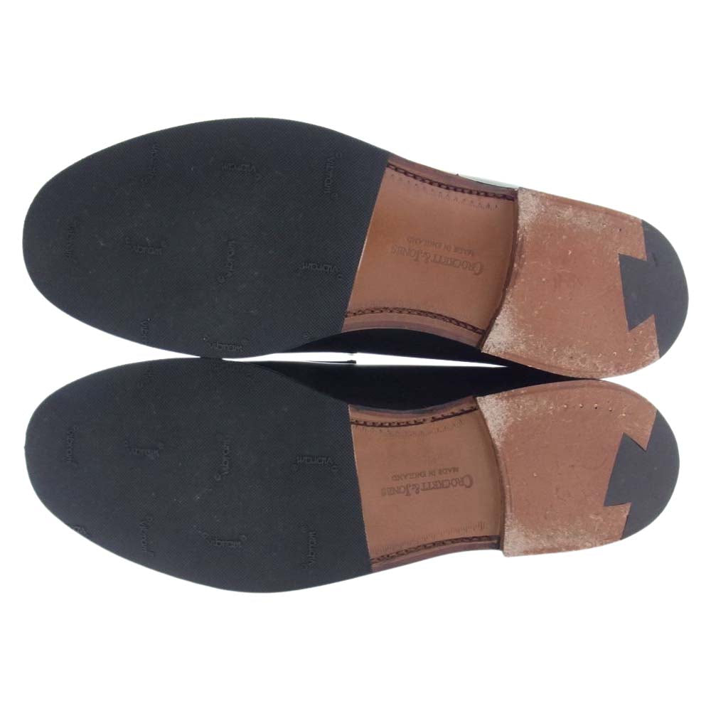CROCKETT&JONES クロケットアンドジョーンズ 26224A-C01L1 Boston2 ボストン2 コインローファー レザー シューズ ブラック系 7 1/2E【中古】