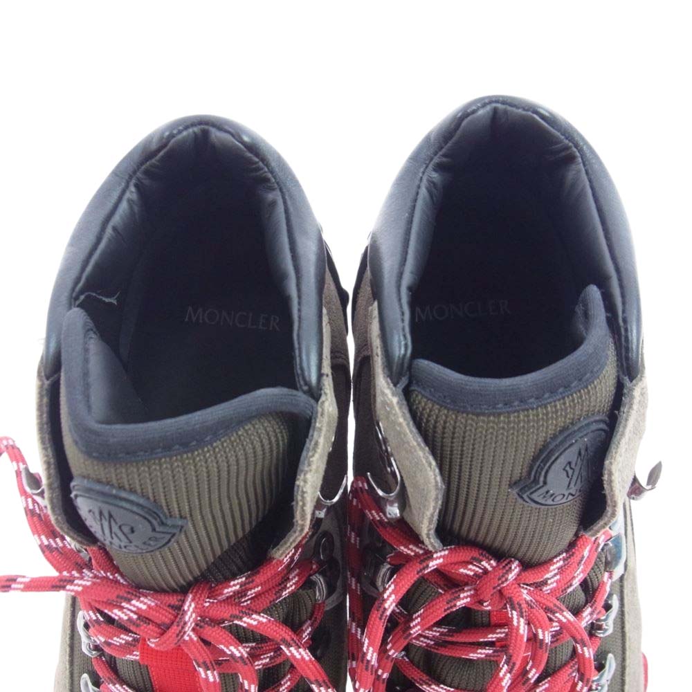 MONCLER モンクレール HERLOT ハーロット レースアップ スエード ハイキング トレッキング ブーツ シューズ ブラック系 ブラウン系 レッド系 41【新古品】【未使用】【中古】