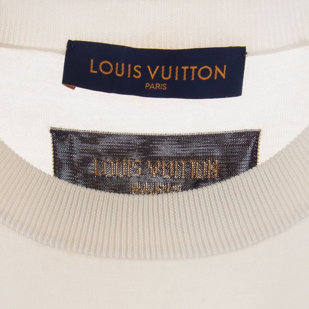 LOUIS VUITTON ルイ・ヴィトン 22SS RM221 JS5 HMN81W エブリデイ LV クルーネック ニット 半袖 Tシャツ オフホワイト系 S【中古】