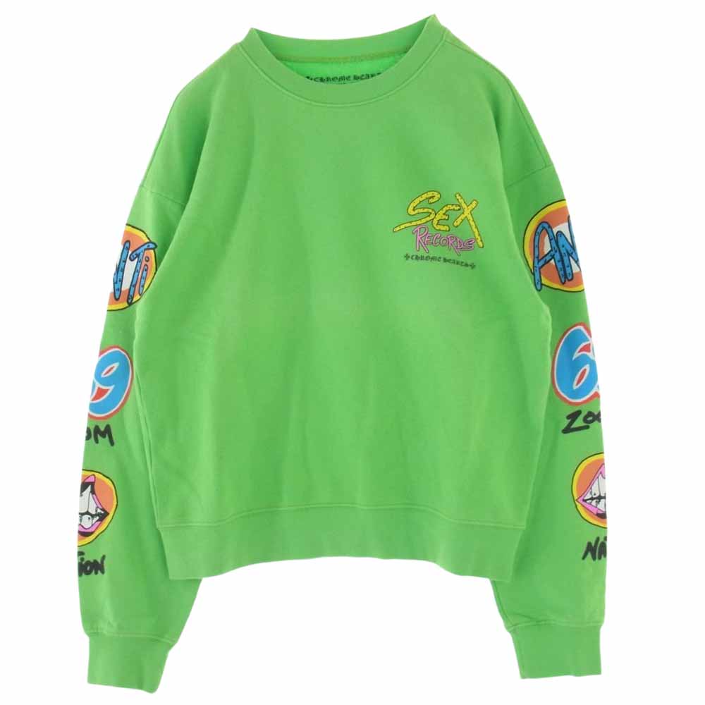 CHROME HEARTS クロムハーツ（原本無） MATTY BOY SEX RECORDS マッティボーイ クルーネック スウェット  ライトグリーン系 M【中古】
