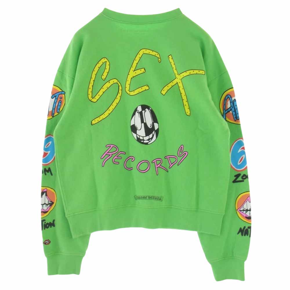 CHROME HEARTS クロムハーツ（原本無） MATTY BOY SEX RECORDS マッティボーイ クルーネック スウェット  ライトグリーン系 M【中古】