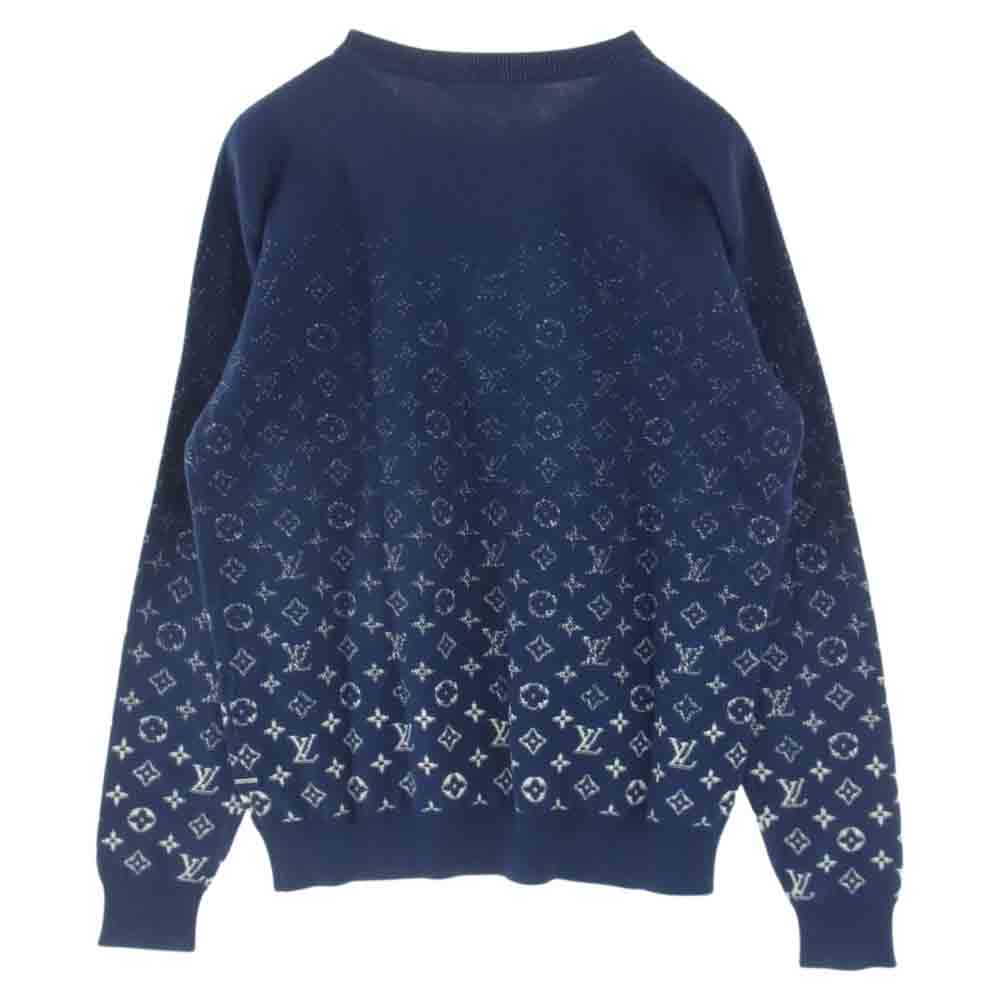 LOUIS VUITTON ルイ・ヴィトン 21AW RM211Q USO HKN44W  グラディエント モノグラム 長袖 ニット ネイビー系 S【中古】