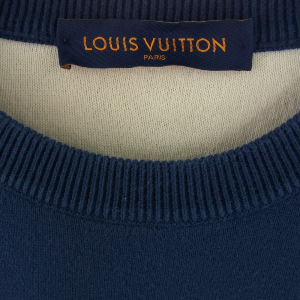 LOUIS VUITTON ルイ・ヴィトン 21AW RM211Q USO HKN44W  グラディエント モノグラム 長袖 ニット ネイビー系 S【中古】