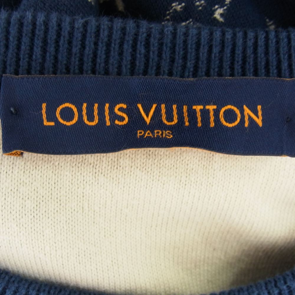 LOUIS VUITTON ルイ・ヴィトン 21AW RM211Q USO HKN44W  グラディエント モノグラム 長袖 ニット ネイビー系 S【中古】