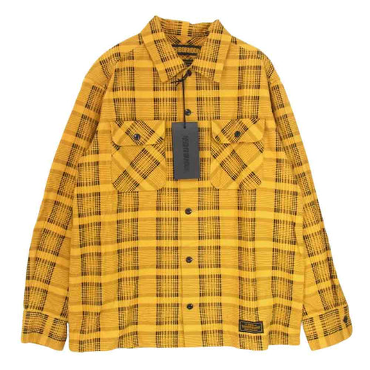 NEIGHBORHOOD ネイバーフッド 19SS 191TSNH-SHM09 B&C / C-SHIRT チェック ネル シャツ イエロー系 S【極上美品】【中古】