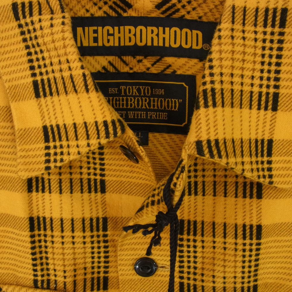 NEIGHBORHOOD ネイバーフッド 19SS 191TSNH-SHM09 B&C / C-SHIRT チェック ネル シャツ イエロー系 S【極上美品】【中古】