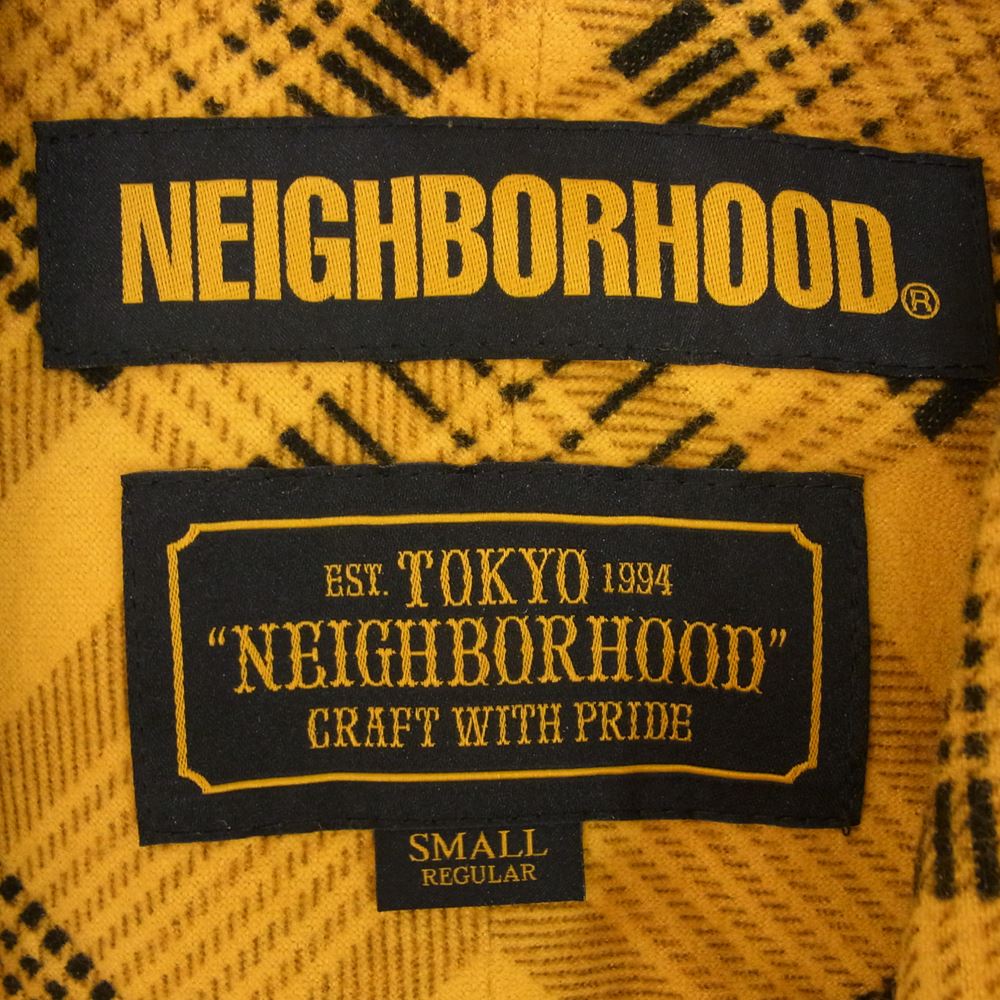 NEIGHBORHOOD ネイバーフッド 19SS 191TSNH-SHM09 B&C / C-SHIRT チェック ネル シャツ イエロー系 S【極上美品】【中古】