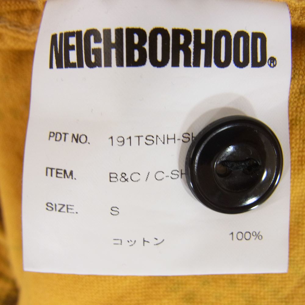 NEIGHBORHOOD ネイバーフッド 19SS 191TSNH-SHM09 B&C / C-SHIRT チェック ネル シャツ イエロー系 S【極上美品】【中古】