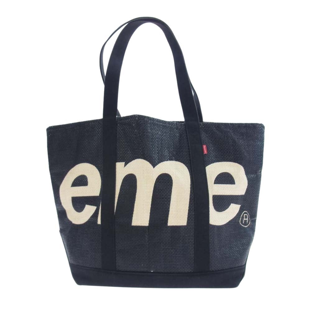 Supreme シュプリーム 20SS RAFFIA TOTE BAG ラフィア トート バッグ BLACK ブラック系【中古】
