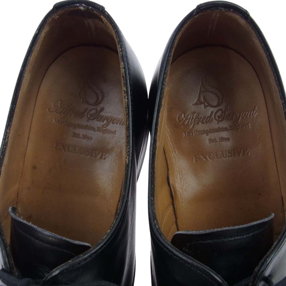 Alfred Sargent アルフレッドサージェント 4525 60 レザー ポストマン プレーントゥ ダービー シューズ ブラック系 8.5インチ【中古】