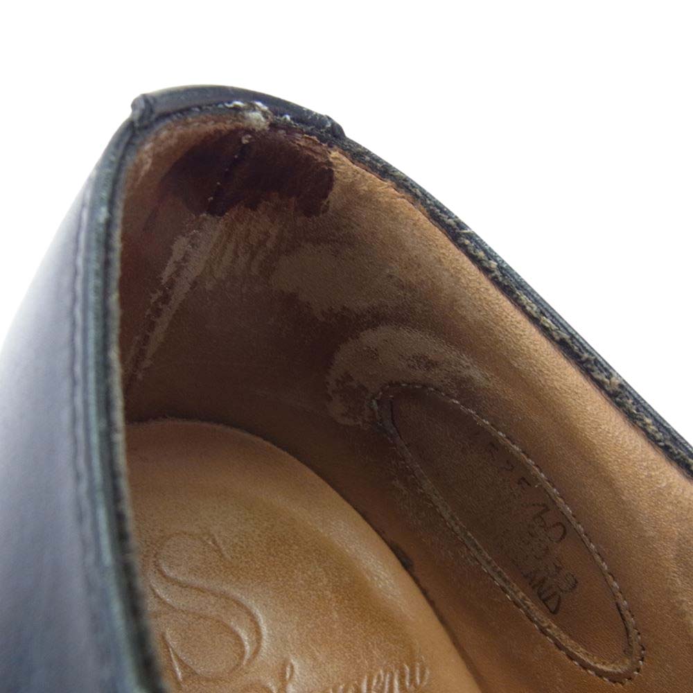 Alfred Sargent アルフレッドサージェント 4525 60 レザー ポストマン プレーントゥ ダービー シューズ ブラック系 8.5インチ【中古】