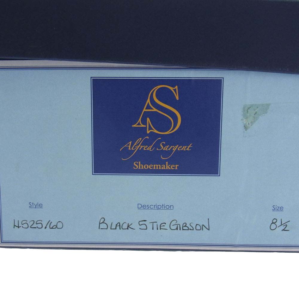 Alfred Sargent アルフレッドサージェント 4525 60 レザー ポストマン プレーントゥ ダービー シューズ ブラック系 8.5インチ【中古】