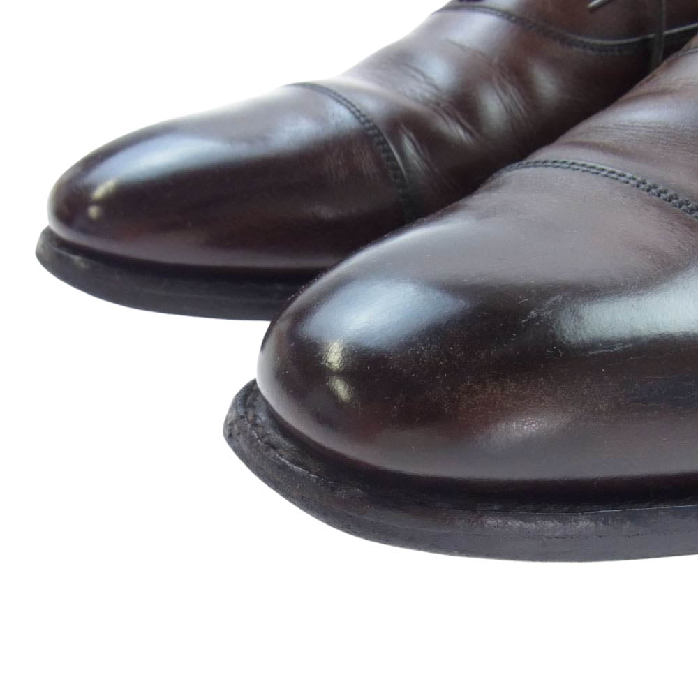 SCOTCH GRAIN スコッチグレイン T0016 ストレートチップ キャップトゥ ブラウン ドレス シューズ ダークブラウン系 24.5【中古】