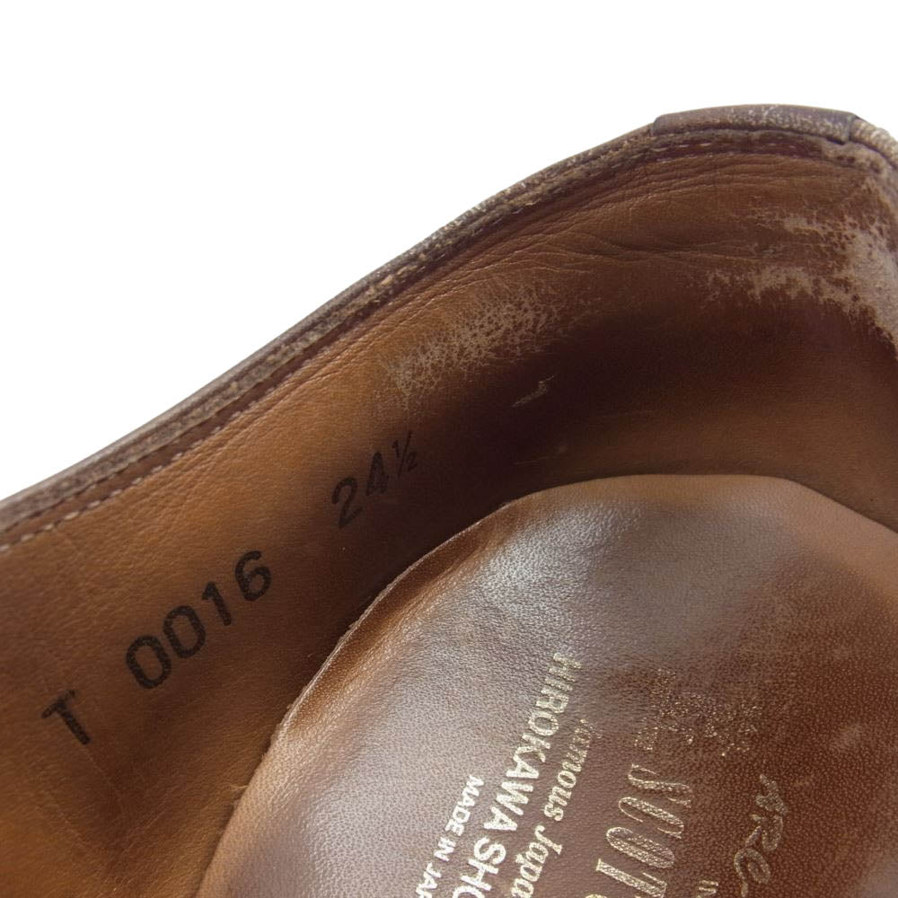 SCOTCH GRAIN スコッチグレイン T0016 ストレートチップ キャップトゥ ブラウン ドレス シューズ ダークブラウン系 24.5【中古】