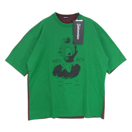 UNDERCOVER アンダーカバー UI1B4808 前後切替TEE NEO BOY ネオボーイ Tシャツ グリーン系 3【新古品】【未使用】【中古】