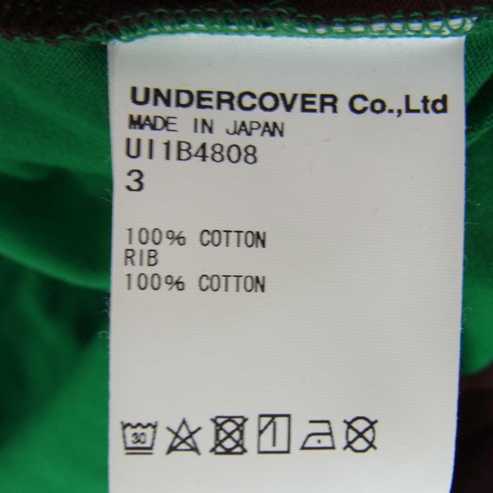 UNDERCOVER アンダーカバー UI1B4808 前後切替TEE NEO BOY ネオボーイ Tシャツ グリーン系 3【新古品】【未使用】【中古】
