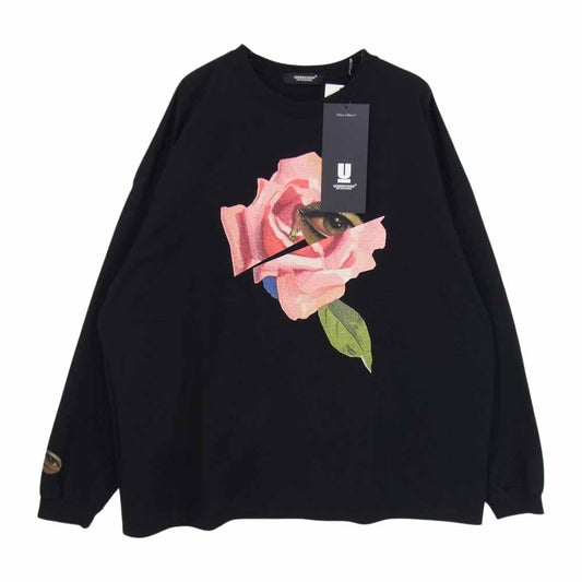 UNDERCOVER アンダーカバー 23SS UC1C1894 WOMENS ROSE/EYE コットン ロング Tシャツ ブラック系 2【極上美品】【中古】