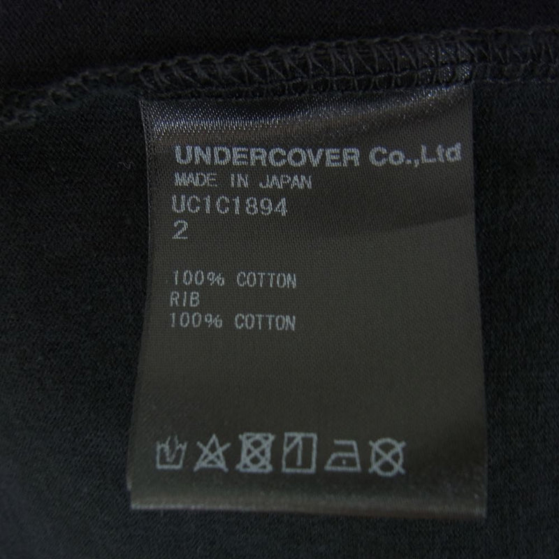 UNDERCOVER アンダーカバー 23SS UC1C1894 WOMENS ROSE/EYE コットン ロング Tシャツ ブラック系 2【極上美品】【中古】
