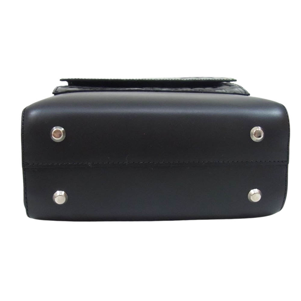 UNDERCOVER アンダーカバー UC1B8B01 クロコ型押し ロゴ レザー 2WAY ミニトート ショルダーバッグ ブラック系【新古品】【未使用】【中古】