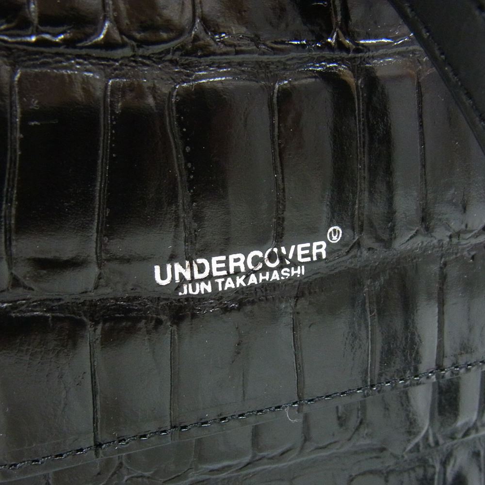UNDERCOVER アンダーカバー UC1B8B01 クロコ型押し ロゴ レザー 2WAY ミニトート ショルダーバッグ ブラック系【新古品】【未使用】【中古】