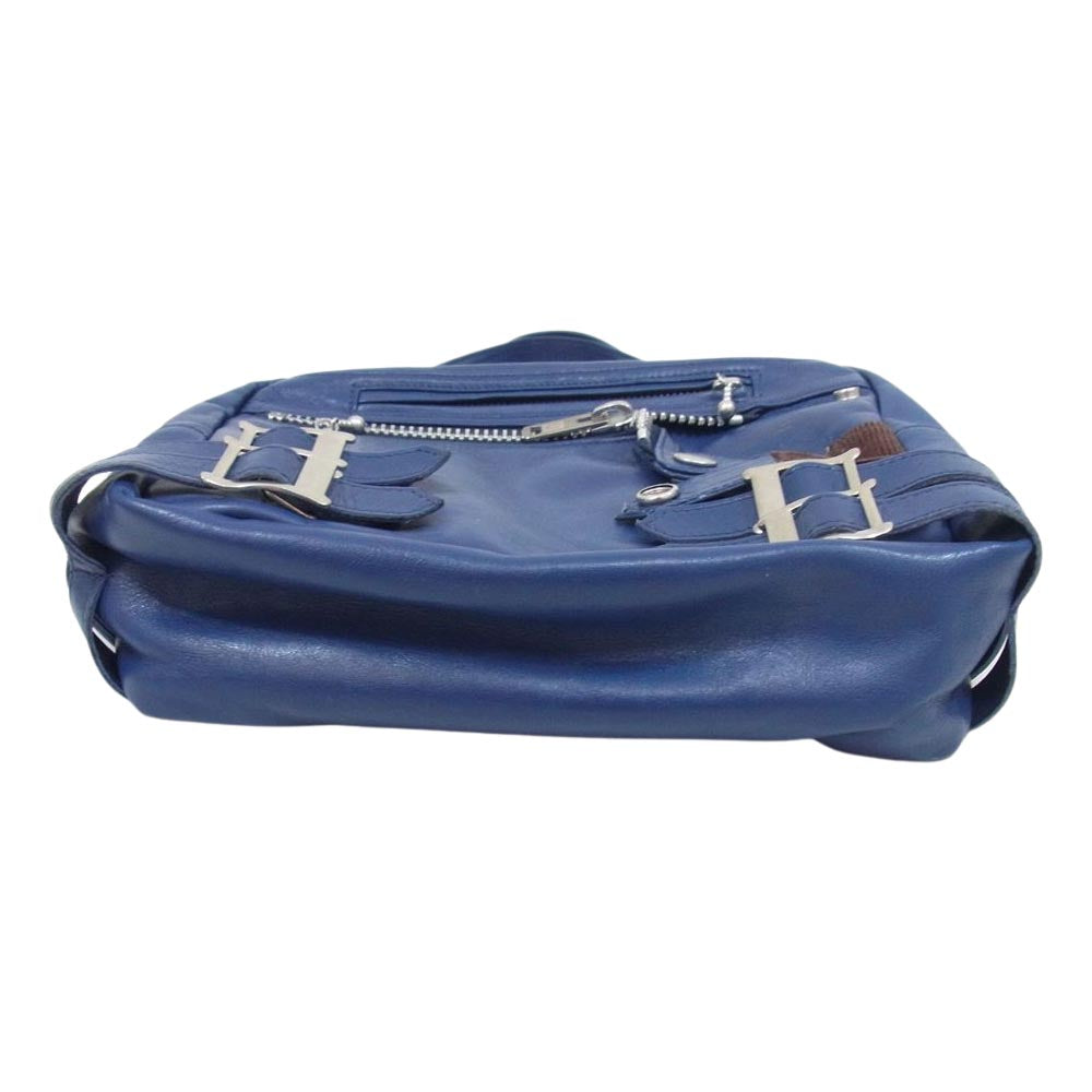 UNDERCOVER アンダーカバー 16SS ライダース レザー ハンドバッグ ブルー系【中古】