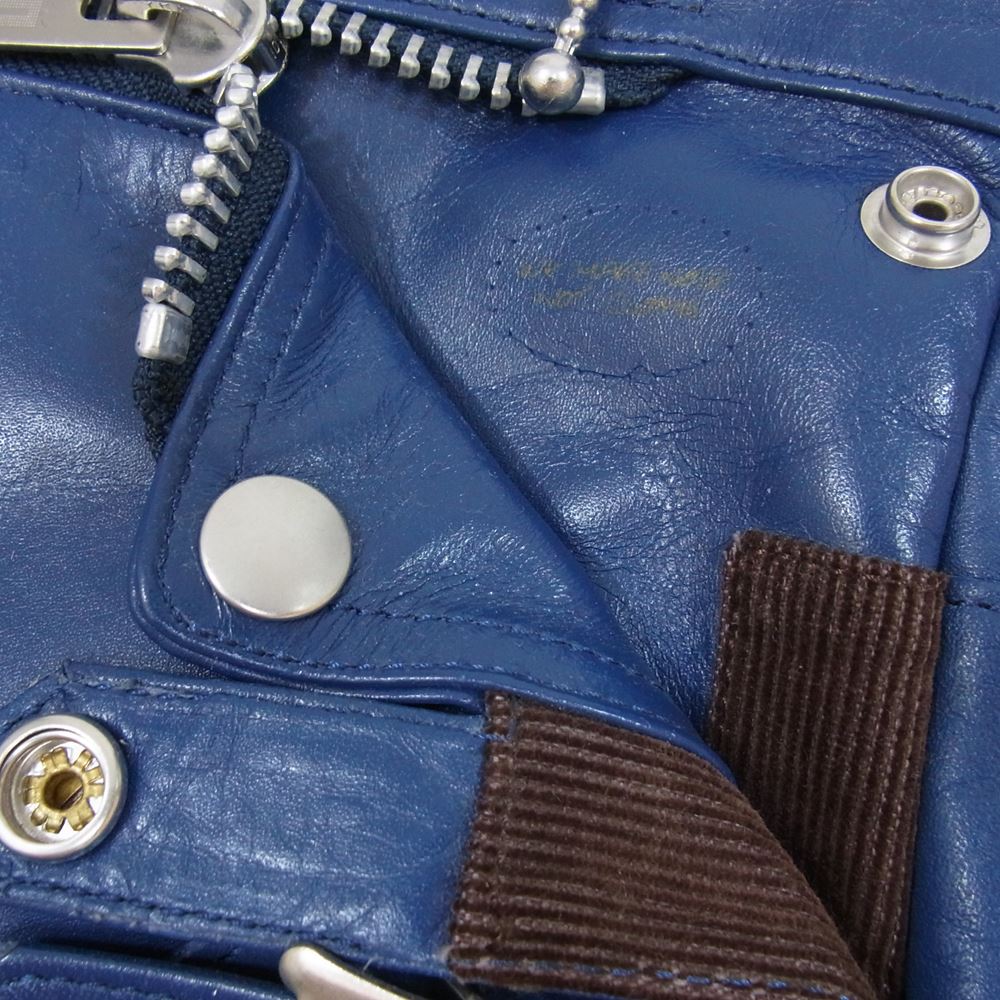 UNDERCOVER アンダーカバー 16SS ライダース レザー ハンドバッグ ブルー系【中古】