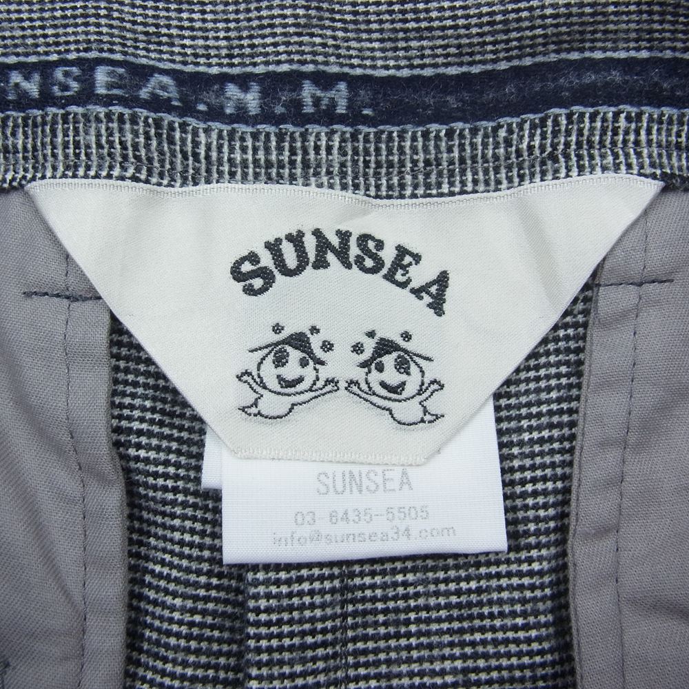 SUNSEA サンシー 19AW 19A40 N.M BRUSHED TEKETEKE PANTS ウール スラックス ブラック系 ホワイト系 2【新古品】【未使用】【中古】