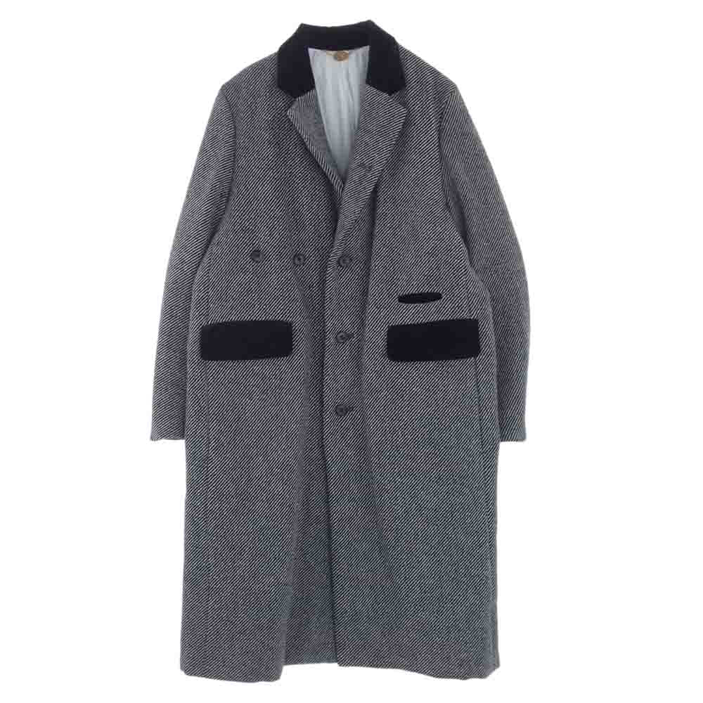 SUNSEA サンシー 18AW 18A36 GUMMI COAT ウール チェスターコート ブラック系 ホワイト系 2【新古品】【未使用】【中古】
