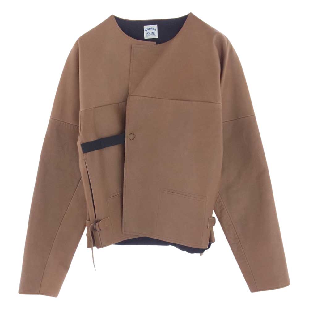SUNSEA サンシー 21SS 21S30 MOTOR CYCLE W Jacket  レザー ライダース ジャケット ブラウン系 3【新古品】【未使用】【中古】