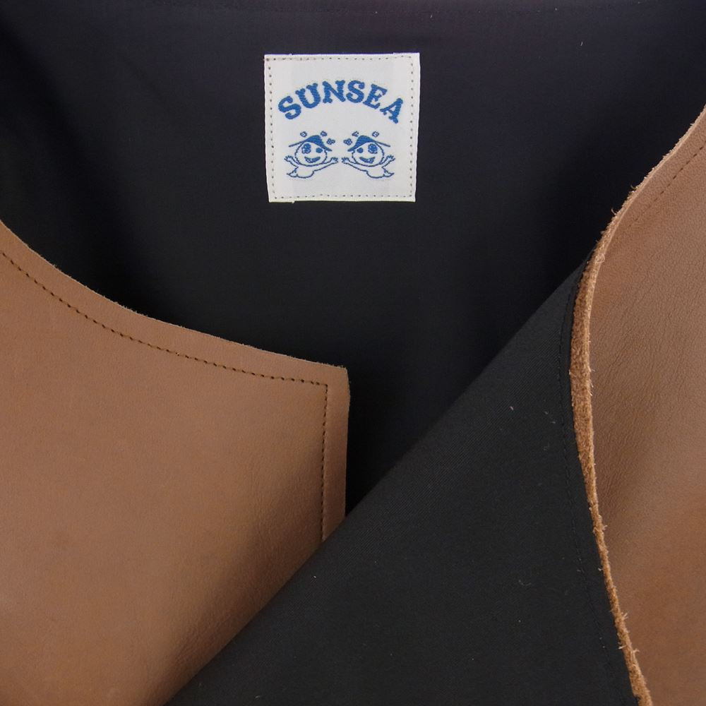 SUNSEA サンシー 21SS 21S30 MOTOR CYCLE W Jacket  レザー ライダース ジャケット ブラウン系 3【新古品】【未使用】【中古】
