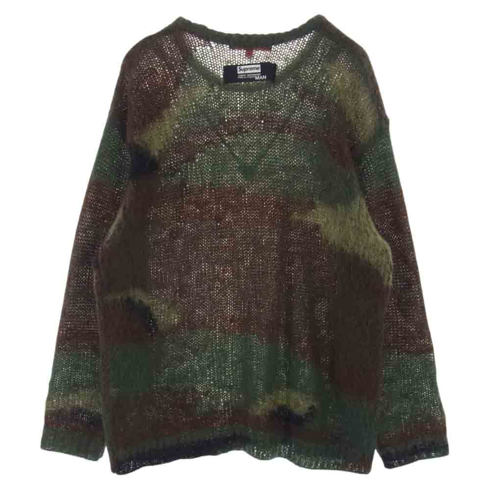 Supreme シュプリーム 21AW × JUNYA WATANABE COMME des GARCONS MAN Brushed Camo Sweater ジュンヤ ワタナベ コム デ ギャルソン カモ柄 セーター グリーン系 ブラウン系 L【中古】