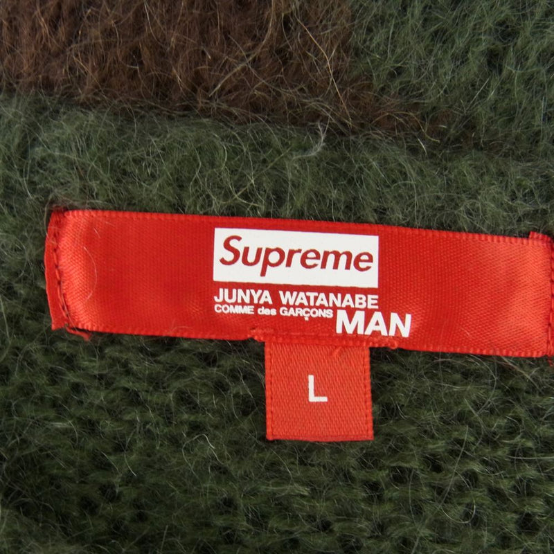 Supreme シュプリーム 21AW × JUNYA WATANABE COMME des GARCONS MAN Brushed Camo Sweater ジュンヤ ワタナベ コム デ ギャルソン カモ柄 セーター グリーン系 ブラウン系 L【中古】