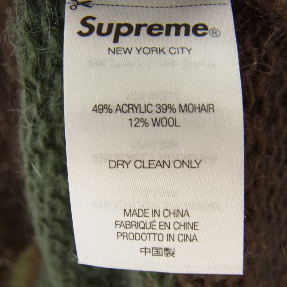 Supreme シュプリーム 21AW × JUNYA WATANABE COMME des GARCONS MAN Brushed Camo Sweater ジュンヤ ワタナベ コム デ ギャルソン カモ柄 セーター グリーン系 ブラウン系 L【中古】