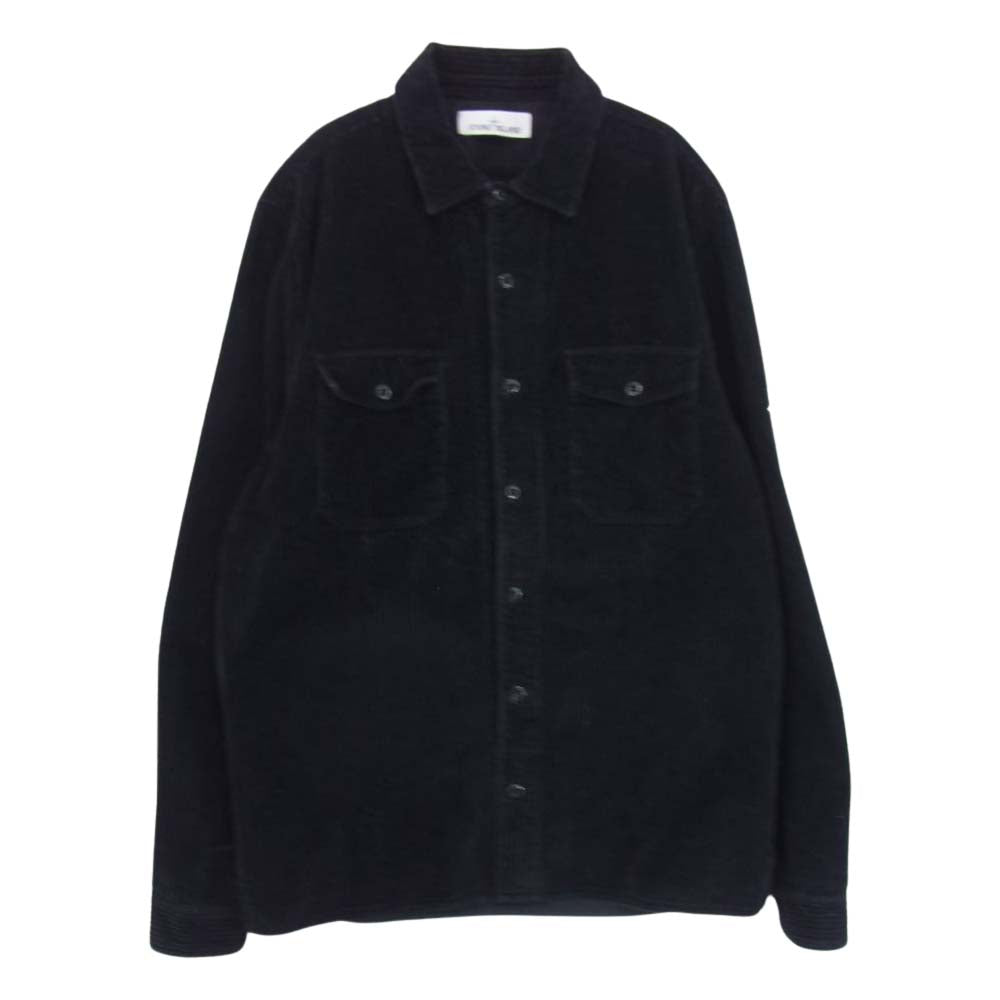 STONE ISLAND ストーンアイランド 751512111 国内正規品 コーデュロイ 長袖 シャツ ブラック系 L【中古】